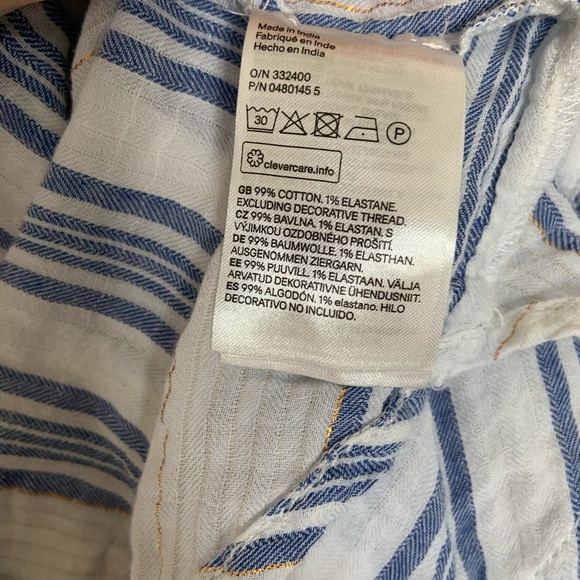 H&M L.O.G.G. Blue white gold striped long sleeve - Picture 6 of 6